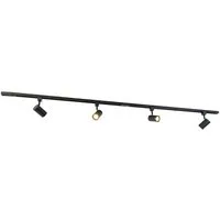 Qazqa Schienensystem-Sets Iconic jeana, ohne Leuchtmittel, Warmweiß, QAZQA Schienen­leuchte, gu10, Schwarz, Stahl, Modern