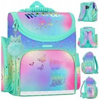 Starpak Schulranzen Schulranzen Mädchen HOLO Ombre Katze ergonomisch leicht 18L STARPAK