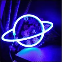 Rosnek LED Dekolicht Planet Moon, für Wand Shop Schlafzimmer Bar Party Weihnachtsdeko, 2835 SMD LED, Multicolor, LED Neon Sign Light