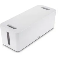 Hama Kabelbox Kabelbox groß mit integrierter Kabelführung, für 6er Steckdosenleiste, (1-tlg), schlichtes Design, universelle Anwendung Schreibtisch, Farbe Weiß