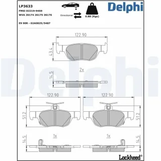 Delphi Bremsbel?ge hinten Mazda 3 Cx-30