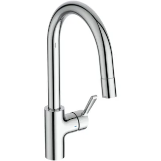 Ideal Standard Küchenarmatur Ceralife Ausladung 207mm mit heraus.Brause, hoher Auslauf Chrom, BE241A BE241AA
