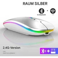 Montegoni Kabellose Wiederaufladbare Bluetooth Maus (Mit LED Hintergrundbeleuchtung, Ergonomisches Design)
