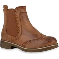 VAN HILL 818251 Chelseaboots Damen Stiefeletten Chelsea Boots Leicht Gefütterte Freizeitschuhe