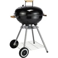Rungassi Grillschale XXL Kugelgrill mit Räder Edelstahl Holzkohlegrill Ø48cm, H 79cm