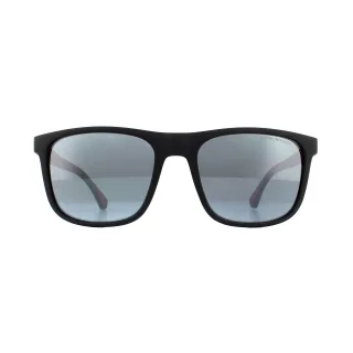 Emporio Armani Sonnenbrille 4129 50016G Matt Schwarz Hellgrau Spiegel Schwarz
