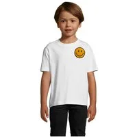 Blondie & Brownie T-Shirt Kinder Smiley Patch Shirt Retro Emoji Freizeit Baumwolle Trendy Design (Einzelstück, Einzelartikel) HappyIcon Freizeitshirt Kinder