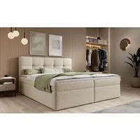 thematys Boxspringbett mit Bettkasten 140x200–200x200 cm – Velours oder Bouclé Bezug – (Boxbett - Luxus Doppelbett mit Stauraum, Boxbett - Luxus Doppelbett mit Stauraum)