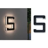 Paulmann LED Außen-Wandleuchte Solar Hausnummer, LED fest integriert, Warmweiß, LED-Modul, Hausnummern, Buchstaben wählbar, Akku wechselbar