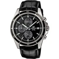 CASIO EDIFICE Chronograph EFR-526L-1AVUEF, Quarzuhr, Armbanduhr, Herrenuhr, Stoppfunktion, Datum, Lederarmband