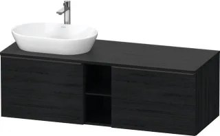 Duravit D-Neo Konsolenwaschtischunterbau wandhängend Eiche Schwarz Matt 1400x550x459 mm - DE4950LBD1 DE4950LBD160000