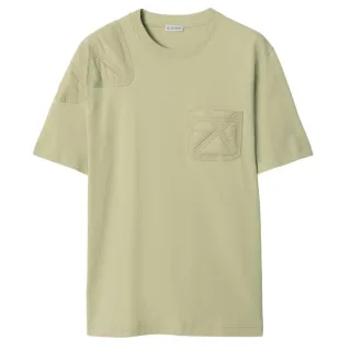 Burberry - T-Shirt aus Jersey mit Einsätzen in Jägergrün