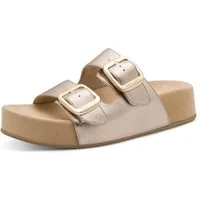 MARCO TOZZI CAPRIA Pantolette Sommerschuh, Schlüpfschuh mit Logoprägung in den Schnallen