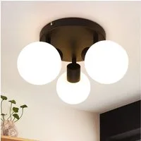 Nettlife Deckenstrahler Weiß Glas E14 Deckenleuchte 3/4/6 Flammig Innen Lampenschirm Strahler, Schwenkbar, ohne Leuchtmittel, Morden Vintage Spotleuchte für Flur Hotel Schlafzimmer