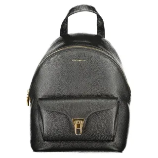Schwarzer Leder-Rucksack