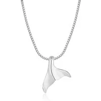 NAHLE Kette mit Anhänger Walflosse Delfin Flosse Silber 925 Kette (2-tlg., inkl. Schmuckbox), rhodiniert, anlaufgeschützt