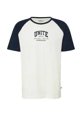 s.Oliver - T-Shirt creme/blau - Gr. - XL