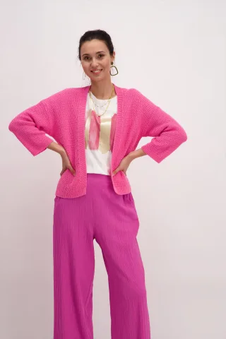 signe nature - Strickjacke, lange Ärmel pink - Gr. - XL