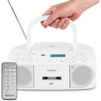 Medion® Boombox MEDION® LIFE® DRX-1 Plus (MD400003) Radio (AM- / FM- Tuner, MW / UKW mit RDS, 3 W, Bluetooth® 5.4, AUX-In, Batteriebetrieb: 6 x 1,5 V, Kopfhöreranschluss)