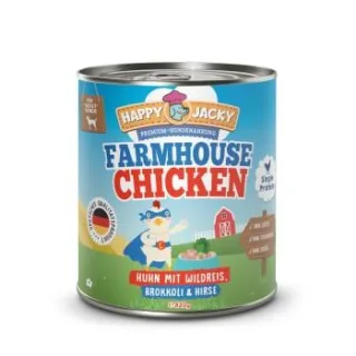 HAPPY JACKY Nassfutter Monoprotein Huhn und Reis 6x820 g