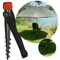 Krinner Schirmhalter Vario Drill Schwarz Sonnenschirmständer für Strand und Wiese, für Stöcke bis Ø 32 mm, 1 tlg.