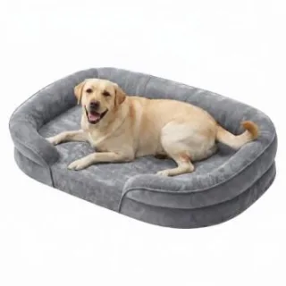 FEANDREA Hundebett, Hundekissen, abnehmbarer, waschbarer Bezug, rutschfest M-XXXL