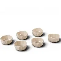 EmirtexHome Dipschale Angles 6er Dip- Schälchen Set I Beige, Porzellan, (6-tlg)