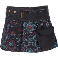 Guru-Shop Minirock Wickelrock, Cacheur, Sidebag, Minirock - schwarz alternative Bekleidung