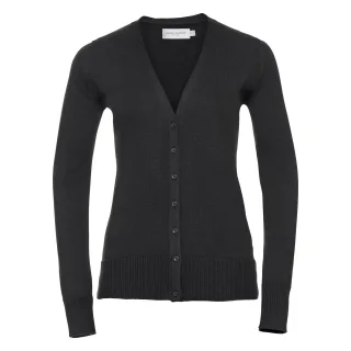 Russell Collection Damen Strickjacke mit V-Ausschnitt (Schwarz)