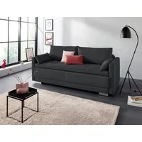 OTTO home Schlafsofa Berlin, B: 218 cm, Liegel. 160x198 cm, Bettfunktion, Bettkasten & 2 Zierkissen, Dauerschlafsofa mit Boxspring
