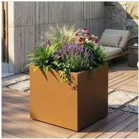 casa.pro Pflanzkübel, »Vaargel« Blumenkasten 60x60x60 cm verzinkter Stahl Braun