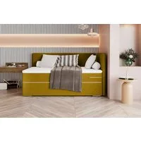 99rooms Boxspringbett Phönix Mini Plus (Schlafzimmerbett, Bett), mit Taschenfederkernmatratze und Topper, in Webstoff MALMO_NEW