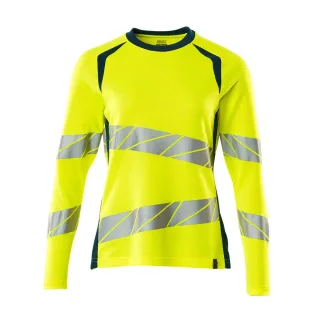 MASCOT Damen Langarmshirt Hi-vis Gelb / Dunkelpetroleum S - 19091-771-1744-SONE