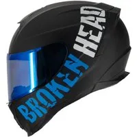 Broken Head Motorradhelm Broken Head BeProud Sport Blau (Mit Blauem Visier), Hochwertiges Design