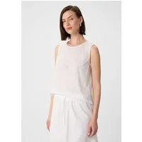 comma Blusentop Bluse Ärmelloses Top mit Lochstickerei