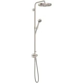 hansgrohe AXOR One Duschsystem mit Thermostat und Duschkopf 280 48796800 Unterputz, Fertigmontageset, 1 Strahlart , 12 l/min, Edelstahl Finish