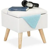 relaxdays Stauraumhocker Hocker mit Stauraum (1 St), weiß