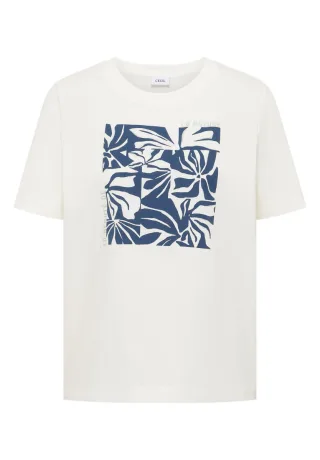 Cecil - T-Shirt mit Frontprint blau/weiß - Gr. - XXL
