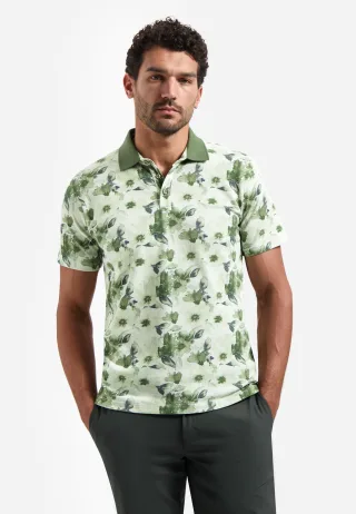 No Excess - Polo Short Sleeve Printed Green - Gr. - M