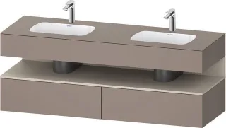 Duravit Qatego Einbauwaschtisch mit Konsolenwaschtischunterbau Basalt Matt 1600x550x600 mm - QA47970 QA4797083430000