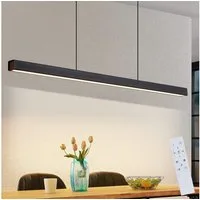Nettlife LED Pendelleuchte Modern Schwarz Fernbedienung 108/148.5 cm 37/50W Hängelampe Esszimmer, LED fest integriert, Dimmbar, Esstisch Pendellampe für Küche Bar Wohnzimmer Schlafzimmer Büro