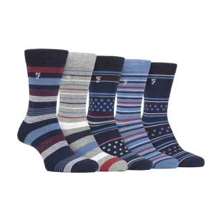 5er-Pack Herren Socken aus Bambus mit bunten Streifenmuster