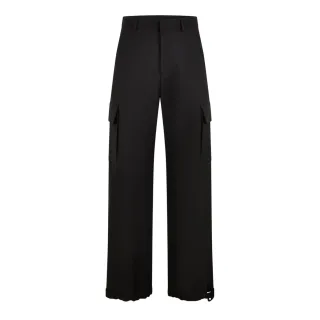 Off White - Cargo-Hose für Herren/Damen Unisex (Schwarz)