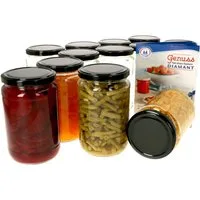 MamboCat Einmachglas 12er Set Rundglas 720 ml To 82 schwarzer Deckel incl. Rezeptheft, Glas