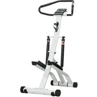 SPORTNOW Stepper mit Handgriff, Fitness Heimtrainer mit LCD-Bildschirm Schwarz+Silber (Set, 1-tlg., Heimtrainer mit 12 Widerstandsstufen für Zuhause), 80L x 61B x 134H cm