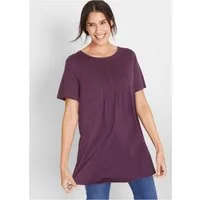 bonprix T-Shirt dezente A-Linie, Kurzarm, aus Baumwolle und Viskose