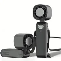 GLIESE Handventilator Tragbarer Turbo Ventilator für Reisen, Büro & Outdoor, mit Halbleiterkühlung, mit 5000mAh Akku,Hand, Tisch, Nackenmodus
