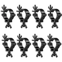 QUBEBU LED Discolicht Beleuchtung Zubehör für bewegliche Bühnenlichter Scheinwerfer, 8 Stück, 8er Pack, Heavy Duty Aluminium Legierung Montage Truss Halterung Haken Clamp, Tragkraft 100kg Traverse Klammer Haken Trussaufnehmer für DJ Licht