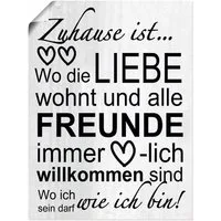 Artland Wandbild Wo die Liebe wohnt, Sprüche & Texte (1 St), als Leinwandbild, Poster in verschied. Größen
