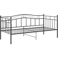 vidaXL Bett Schlafsofa Bettgestell Schwarz Metall 90x200 cm